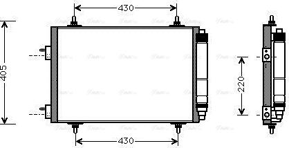 Ava Quality Cooling PEA5209D - Конденсатор кондиционера autospares.lv