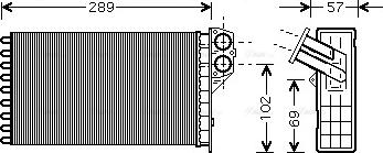 Ava Quality Cooling PEA6226 - Теплообменник, отопление салона autospares.lv