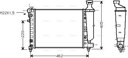 Ava Quality Cooling PEA2012 - Радиатор, охлаждение двигателя autospares.lv