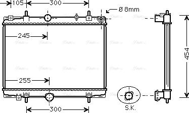 Ava Quality Cooling PEA2198 - Радиатор, охлаждение двигателя autospares.lv