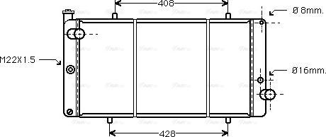 Ava Quality Cooling PEA2111 - Радиатор, охлаждение двигателя autospares.lv