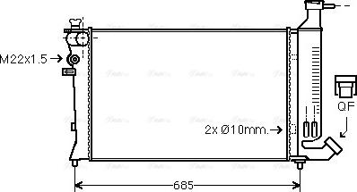 Ava Quality Cooling PEA2136 - Радиатор, охлаждение двигателя autospares.lv