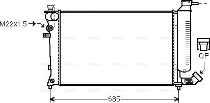 Ava Quality Cooling PEA2137 - Радиатор, охлаждение двигателя autospares.lv