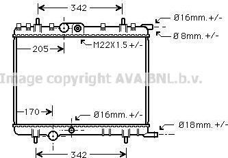 Ava Quality Cooling PEA2300 - Радиатор, охлаждение двигателя autospares.lv