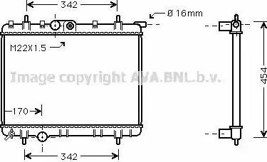 Ava Quality Cooling PEA2248 - Радиатор, охлаждение двигателя autospares.lv