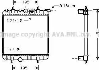 Ava Quality Cooling PEA2243 - Радиатор, охлаждение двигателя autospares.lv