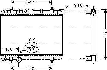 Ava Quality Cooling PEA2247 - Радиатор, охлаждение двигателя autospares.lv