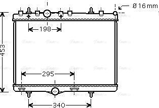 Ava Quality Cooling PEA2255 - Радиатор, охлаждение двигателя autospares.lv