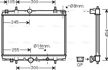 Ava Quality Cooling PEA2200 - Радиатор, охлаждение двигателя autospares.lv