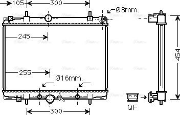 Ava Quality Cooling PEA2201 - Радиатор, охлаждение двигателя autospares.lv