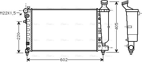 Ava Quality Cooling PEA2216 - Радиатор, охлаждение двигателя autospares.lv