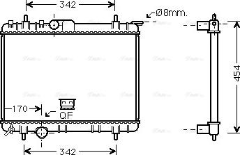 Ava Quality Cooling PEA2210 - Радиатор, охлаждение двигателя autospares.lv