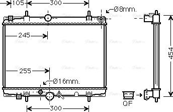 Ava Quality Cooling PEA2213 - Радиатор, охлаждение двигателя autospares.lv