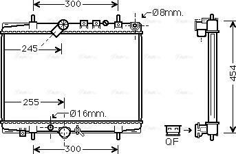 Ava Quality Cooling PEA2217 - Радиатор, охлаждение двигателя autospares.lv