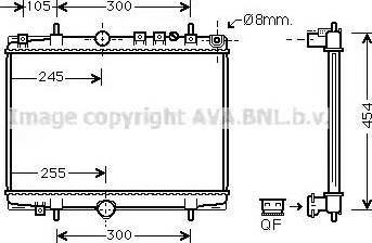 Ava Quality Cooling PEA2234 - Радиатор, охлаждение двигателя autospares.lv