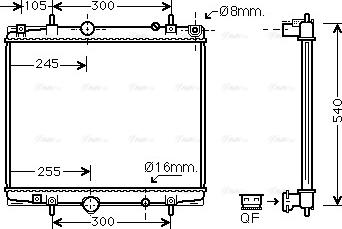 Ava Quality Cooling PEA2237 - Радиатор, охлаждение двигателя autospares.lv