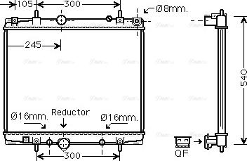 Ava Quality Cooling PEA2275 - Радиатор, охлаждение двигателя autospares.lv