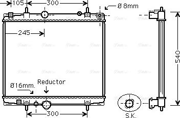 Ava Quality Cooling PEA2276 - Радиатор, охлаждение двигателя autospares.lv