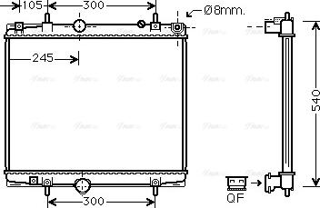 Ava Quality Cooling PEA2277 - Радиатор, охлаждение двигателя autospares.lv