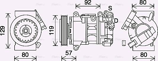 Ava Quality Cooling PEAK408 - Компрессор кондиционера autospares.lv