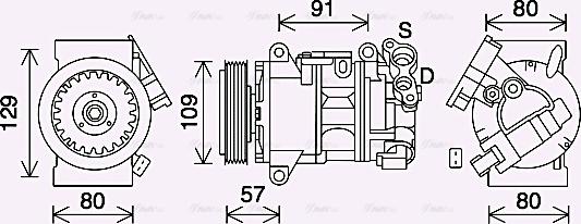 Ava Quality Cooling PEAK407 - Компрессор кондиционера autospares.lv