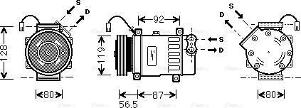 Ava Quality Cooling PEAK036 - Компрессор кондиционера autospares.lv