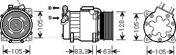 Ava Quality Cooling PEAK306 - Компрессор кондиционера autospares.lv