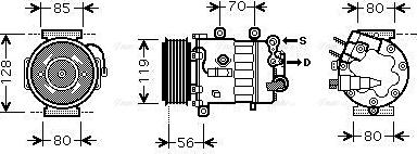 Ava Quality Cooling PEAK322 - Компрессор кондиционера autospares.lv