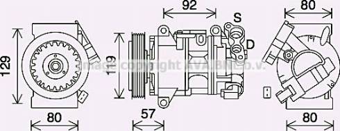 Ava Quality Cooling PEK408 - Компрессор кондиционера autospares.lv