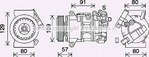 Ava Quality Cooling PEK407 - Компрессор кондиционера autospares.lv