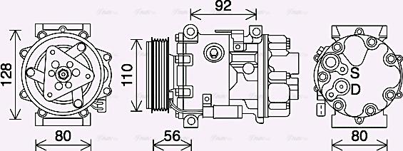 Ava Quality Cooling PEK415 - Компрессор кондиционера autospares.lv