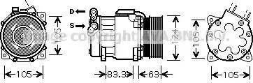Ava Quality Cooling PE K306 - Компрессор кондиционера autospares.lv