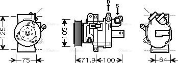 Ava Quality Cooling PE K317 - Компрессор кондиционера autospares.lv