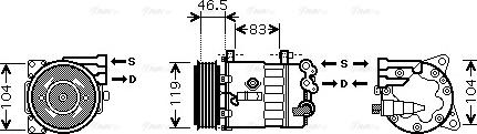 Ava Quality Cooling PE K326 - Компрессор кондиционера autospares.lv