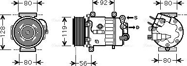 Ava Quality Cooling PE K320 - Компрессор кондиционера autospares.lv