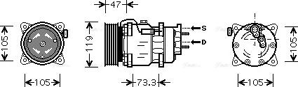 Ava Quality Cooling PE K242 - Компрессор кондиционера autospares.lv