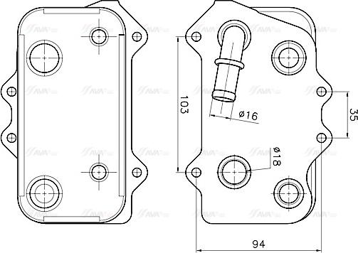 Ava Quality Cooling PR3104 - Масляный радиатор, ступенчатая коробка передач autospares.lv