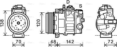 Ava Quality Cooling PRAK064 - Компрессор кондиционера autospares.lv