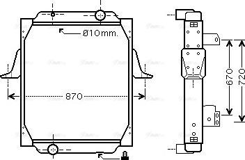 Ava Quality Cooling RE 2041 - Радиатор, охлаждение двигателя autospares.lv