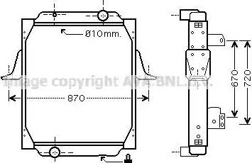 Ava Quality Cooling RE 2053 - Радиатор, охлаждение двигателя autospares.lv