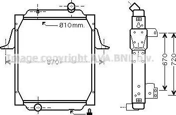 Ava Quality Cooling RE 2069 - Радиатор, охлаждение двигателя autospares.lv