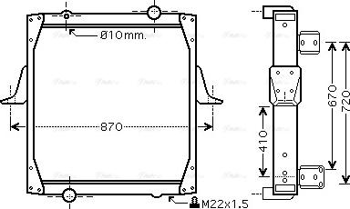 Ava Quality Cooling RE 2068 - Радиатор, охлаждение двигателя autospares.lv