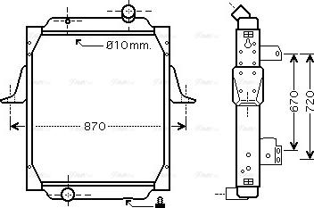 Ava Quality Cooling RE 2067 - Радиатор, охлаждение двигателя autospares.lv