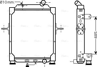 Ava Quality Cooling RE 2074 - Радиатор, охлаждение двигателя autospares.lv