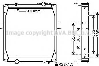 Ava Quality Cooling REA2068 - Радиатор, охлаждение двигателя autospares.lv