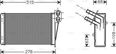 Ava Quality Cooling RT6228 - Теплообменник, отопление салона autospares.lv