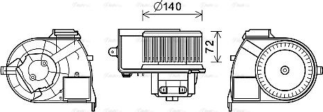 Ava Quality Cooling RT8617 - Вентилятор салона autospares.lv