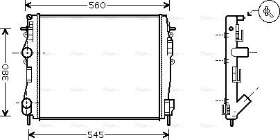 Ava Quality Cooling RT 2309 - Радиатор, охлаждение двигателя autospares.lv