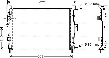 Ava Quality Cooling RT 2306 - Радиатор, охлаждение двигателя autospares.lv