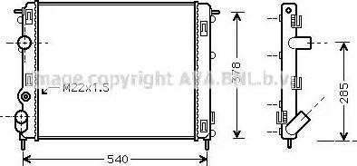 Ava Quality Cooling RT 2302 - Радиатор, охлаждение двигателя autospares.lv